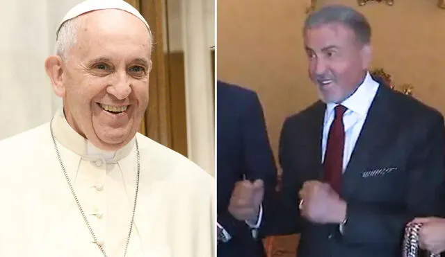 Papa Francisco admitió "haber crecido" con las películas de Sylvester Stallone. Foto: Composición LR/difusion/Vatican News/Instagram