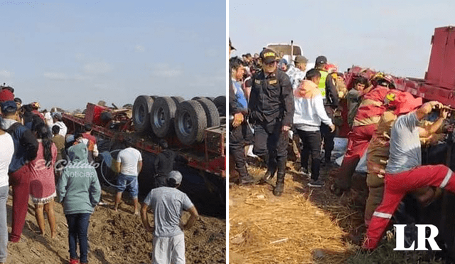 Tráiler se vuelca y deja a 4 personas fallecidas. Foto: El Chilalo Noticias/ video: El Regional Piura