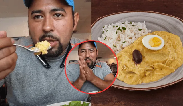 Joven gutemalteco quedó fascinado al probar el ají de gallina. Foto: composición LR/ TikTok/ Difusión