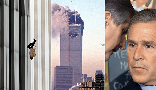 "Estados Unidos está siendo atacado”, le susurran al presidente George Bush en el momento del segundo impacto a la torre. Foto: composición LR/CNN/El País - Video: BBC