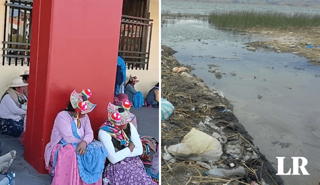 Mujeres y hombre de Puno realizaron plantón y pidieron que las obras de saneamiento se ejecuten. Foto: composición LR/Video: Liubomir Fernández
