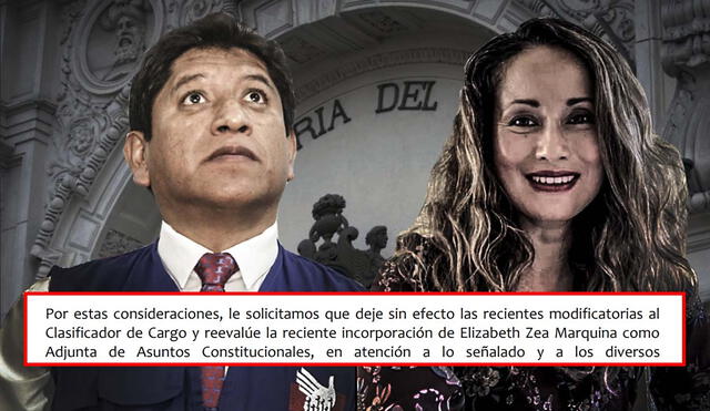 Sindicato rechaza designación a dedo de Josué Gutiérrez a Elizabeth Zea como adjunta. (Foto composición: La República)