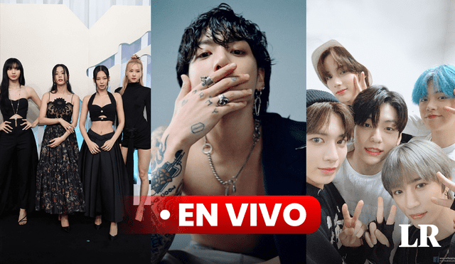 El público podrá ver en vivo la red carpet y la ceremonia de los MTV VMAs 2023. ¿Qué artistas de k-pop se presentarán? Foto: composición de Jazmin Ceras / LR / MTV / Hybe