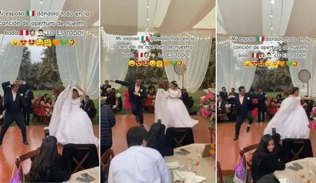 Novios se lucieron con baile que realizaron en la fiesta de su boda. Foto: composición LR/@anamariamh1990 - Video: @anamariamh1990