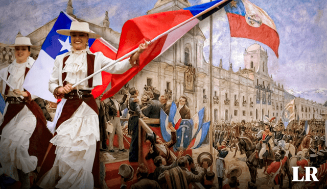 La lucha de liberación ante el dominio español culminó oficialmente en 1818 con la proclamación de la independencia y la creación de la República de Chile.Foto: composición LR/Wikipedia/La Tercera