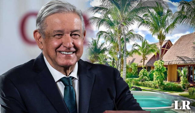 AMLO señaló que la Lotería Nacional sorteará  una casa en Cancún. Foto: composición LR/Presidencia de México/Villa experience - Video: Milenio/YouTube