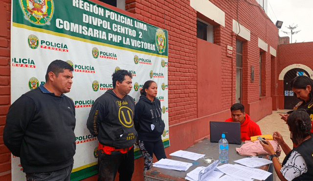 Estos sujetos son acusados por los  delitos contra el patrimonio en la modalidad de hurto agravado, receptación agravada y banda criminal. Foto: PNP