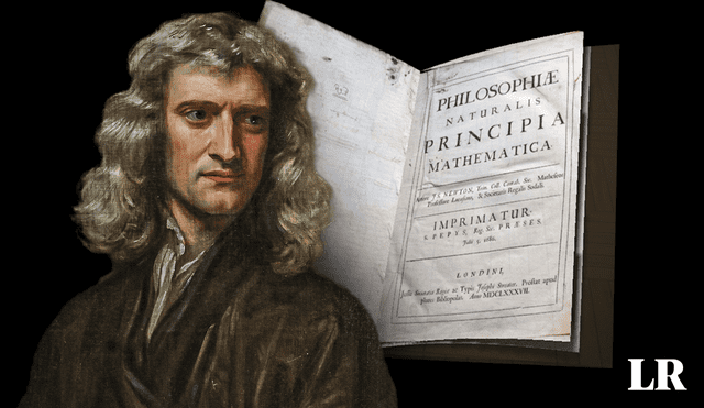 Isaac Newton y su libro 'Principios matemáticos de la filosofía natural', donde describió sus 3 famosos axiomas. Foto: composición LR