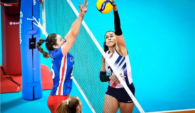 Las checas obtuvieron 15 puntos de bloqueo contra 9 de las Reinas del Caribe. Foto: Volleyball World