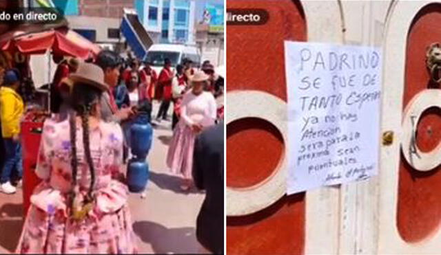 Juliaca. Las personas se llevaron gran sorpresa cuando fueron a recoger a los padrinos. Foto: captura TikTok