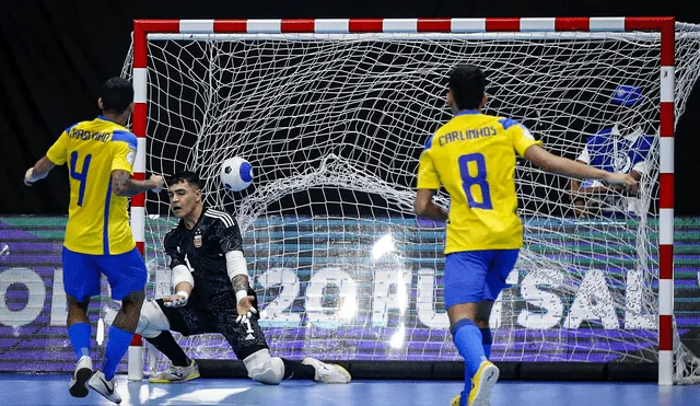 Thiaguinho le dio el triunfo a Brasil ante Argentina. Foto: CBF Futsal