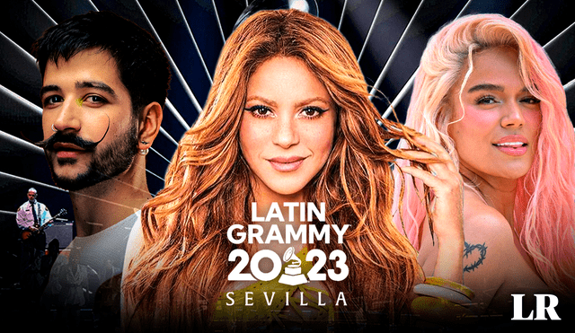 Latin Grammy 2023 se llevará a cabo por primera vez en Sevilla, España. Foto: composición de Gerson Cardoso/LR/Instagram/Shakira/Karol G/Camilo/Latin Grammy 2023 Sevilla