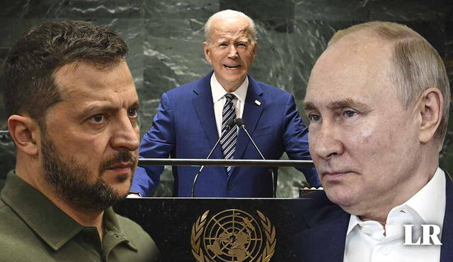 Biden hizo un llamado en la ONU a apoyar a Ucrania en la guerra contra Rusia. Foto: composición LR/AFP