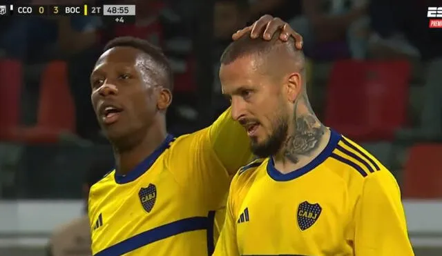 Luis Advíncula y Darío Benedetto entraron en el segundo tiempo en la victoria de Boca Juniosr. Foto: captura/ESPN