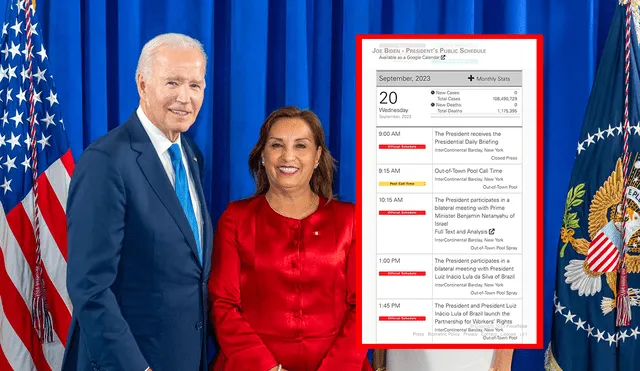 Dina Boluarte indicó que se reunió con Biden este miércoles 20 de setiembre. Foto: composición La República/ Presidencia/ Twitter