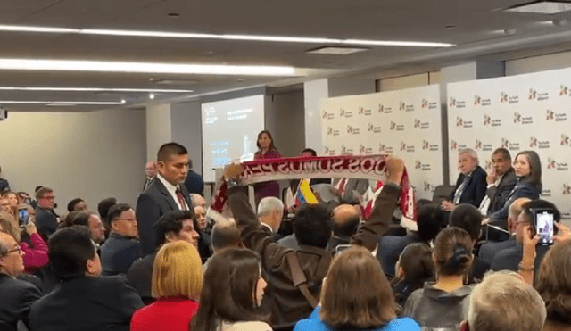 Dina Boluarte. Peruanos protestan en Estados Unidos. Foto: difusión