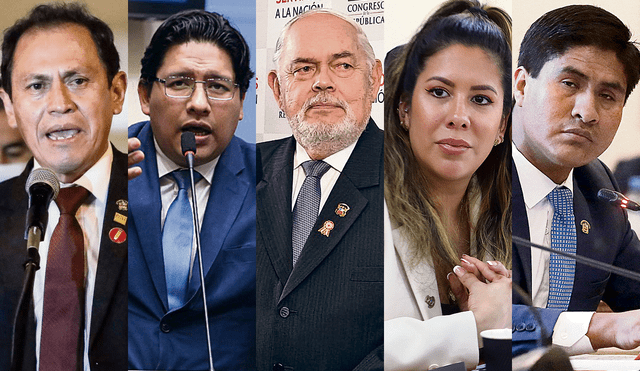 Propuesta. Montalvo (Perú Libre), López (Acción Popular), Montoya (Renovación Popular), Amuruz (Avanza País) y Soto (Acción Popular) son los autores principales de las iniciativas. Foto: composiciónLR