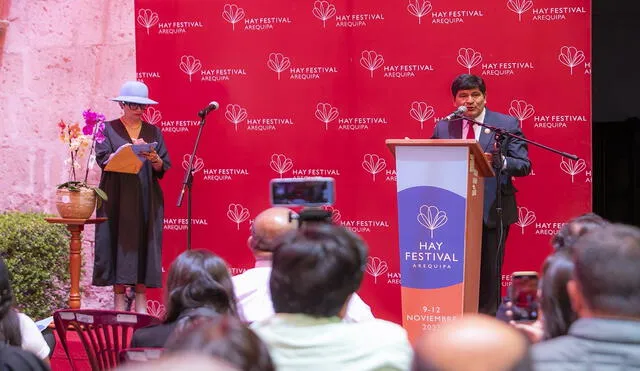 Hay festival arequipa. Ayer se lanzó la novena edición de este festival. El anuncio se efectuó en la biblioteca regional Mario Vargas Llosa. Foto. Gore Arequipa