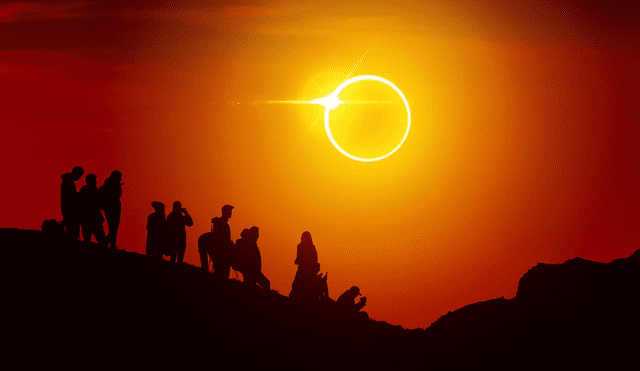 Un eclipse solar anular también es llamado anillo de fuego debido a que el satélite oculta el Sol, pero deja sus bordes visibles. Foto: Star Walk