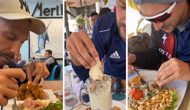 El visitante francés recorre los restaurantes del Perú siempre llevando consigo sus panes para combinarlo con ceviche y leche de tigre. Foto: Captura TikTok / Perucha en Francia