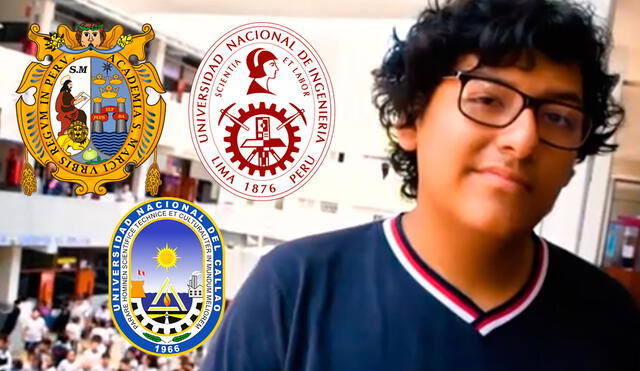 Franco Ramírez no pudo iniciar sus clases universitarias, ya que se encontraba en cuarto de secundaria. Foto: composición LR/Saco Oliveros/YouTube/San Marcos/UNI/UNAC