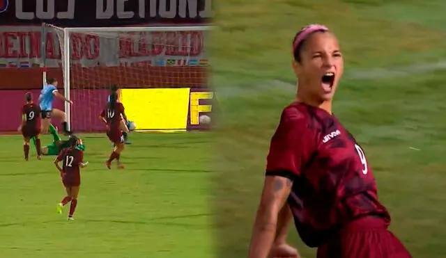 Deyna Castellanos marcó el primer gol del encuentro. Foto: captura de La Vinotinto TV