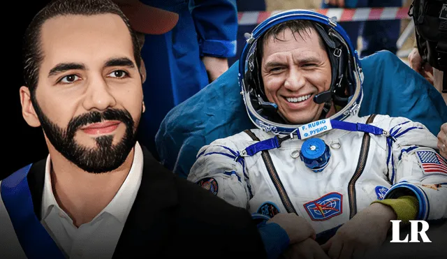 Frank Rubio llegó a conversar con Nayib Bukele cuando se encontraba 10 meses en el espacio. Foto: composición de Jazmin Ceras/LR/AFP - Video: @PresidenciaSV/’X’