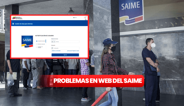 Nueva web del Saime tuvo fallas durante horas de la tarde. Foto: composición LR/Crónica Uno/Saime