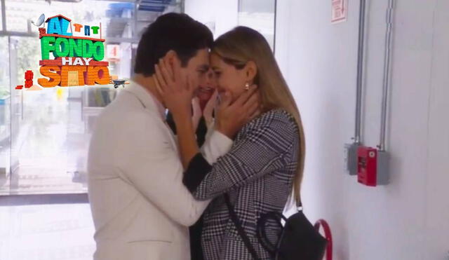 Macarena y 'Mike' celebran con un beso su reconciliación en 'Al fondo hay sitio'. Foto: composición LR/América TV