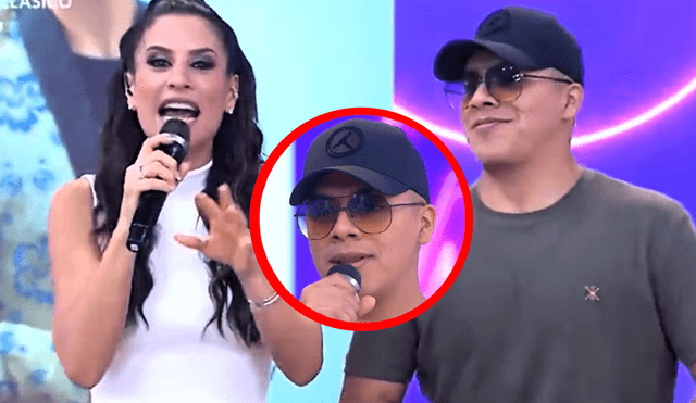 El 'Bad Bunny de la Chicha Peruana' visitó el set del programa 'Mande quien mande' por primera vez y también se animó a interpretar uno de sus temas. Foto: composición LR/América TV - Video: América TV