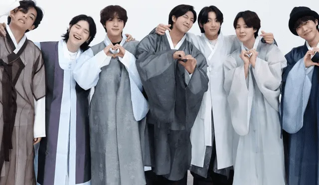 BTS se viste con un Hanbok clásico. Foto: BIGHIT