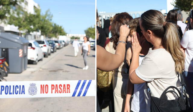 Padres y familiares de alumnos del Instituto Elena García Armada de Jerez de la Frontera acudieron a hasta la escuela tras registrarse un ataque con cuchillo. Foto: EUROPA PRESS