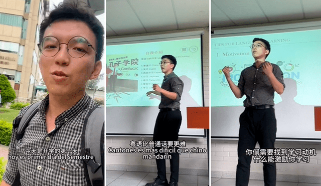 Los usuarios felicitaron al docente originario de China. Foto: composición LR/TikTok/@kevinzhaoz