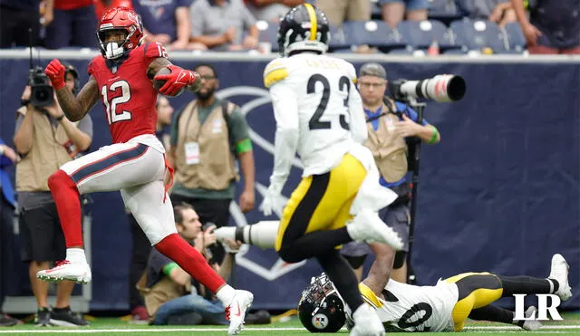 Nico Collins fue una de las estrellas de Houston, con 2 recepciones de touchdown. Foto: AFP