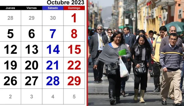 Revisa todos los detalles sobre los feriados y días no laborables que hay en octubre. Foto: composición LR / calendarpedia/Andina