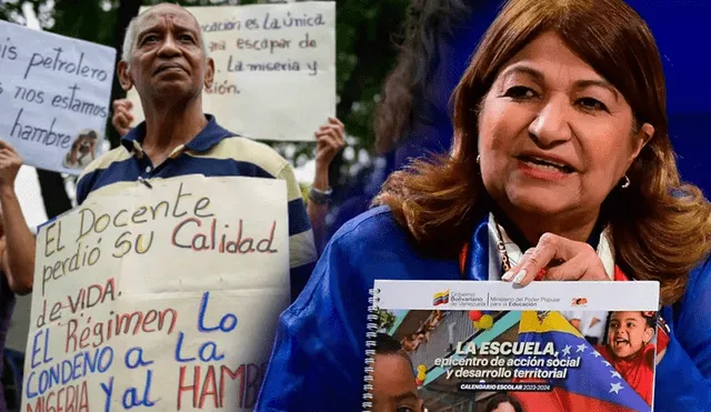 La ministra de Educación descartó un posible aumento salarial a los docentes. Foto: composición LR/ Fundaredes/ Efecto Cocuyo