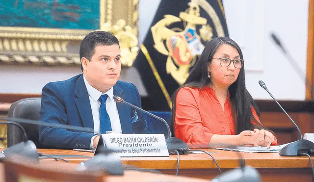 Posturas. Diego Bazán dirimió una de las tres votaciones. Ruth Luque cuestionó que el análisis de la denuncia contra Soto por contratar a su cuñada parta de una conducta penal y no ética. Foto: Congreso de la República