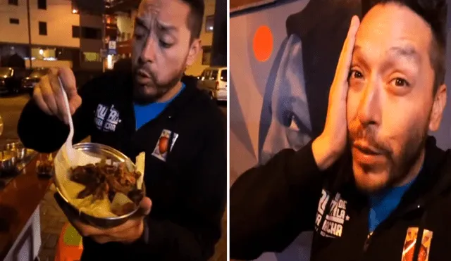 El turista mexicano se quedó muy sorprendido por el buen sabor de su plato de anticucho con pancita. Foto: composición/TikTok/@Johnnycano
