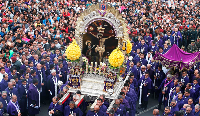 Señor de los Milagros saldrá en procesión este 7 de octubre. Foto: Andina