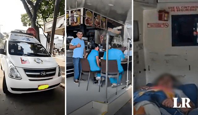 Ciudadano denuncia que el personal médico de una ambulancia dejó a una paciente dentro del vehículo mientras ellos desayunaban. Foto: composición de Jazmin Ceras/LR/@CaliWebCo