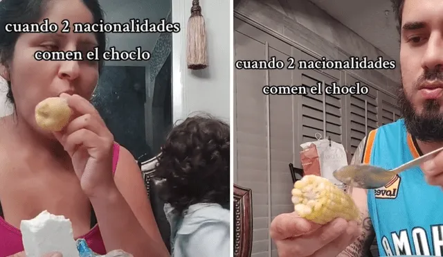 Muchos usuarios se sorprendieron al ver que el venezolano come el choco con mantequilla. Foto: composición LR/TikTok/@ArianaCusihuallpa