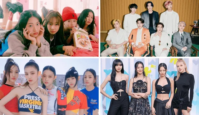 BTS, BLACKPINK, New Jeans y FIFTY FIFTY son los grupos de k-pop más sintonizados de las plataformas digitales este 2023. Foto: composición LR/Attrakt, BTS, BLACKPINK, ADOR