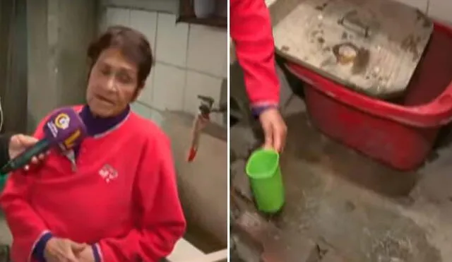 Mujer de más de 70 años se ve afectada por corte de agua. Foto: composición LR/Fotocaptura Latina