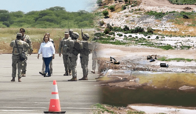 Dina Boluarte supervisó obras por el fenómeno El Niño en Tumbes. Foto: composición Jazmín Ceras/LR