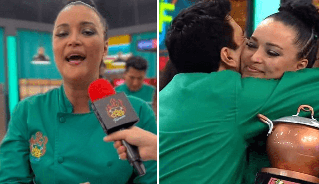 Armando Machuca, compañero de Mariella Zanetti, no dudó en felicitarla por su logro. Foto: composición LR/TikTok/El gran chef: famosos