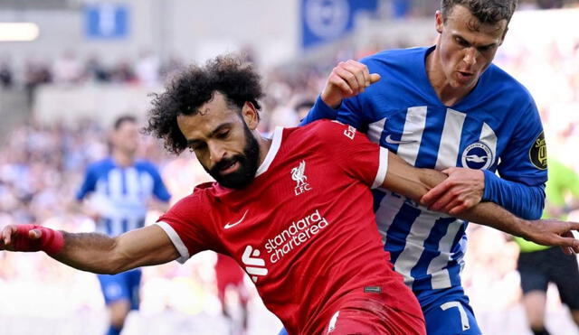 Mohamed Salah salvó al Liverpool de la derrota ante Brighton. Es el goleador de los Reds. Foto: Premier League