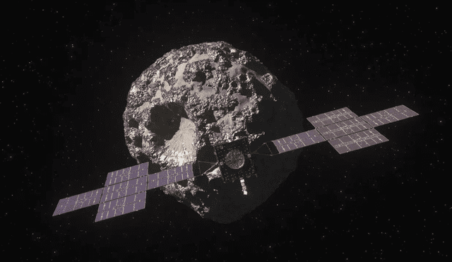 Ilustración de la nave espacial de la NASA acercándose al asteroide. Foto: NASA