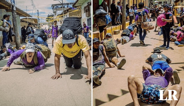Peregrinos llegan de rodillas al altar del Señor Cautivo de Ayabaca. Foto: cortesía de José Cordova - Video: TikTok
