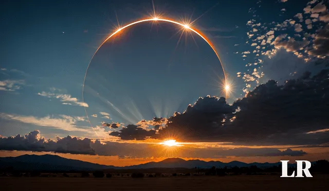 El eclipse solar anular podrá ser visto este 14 de octubre. Foto: composición LR/LeonardoAI