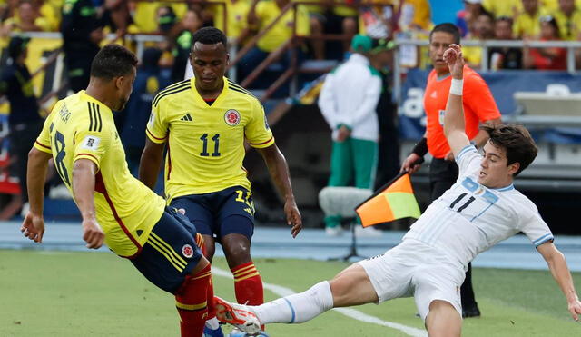 Colombia recibió a Uruguay en Barranquilla por las Eliminatorias 2026. Foto: EFE